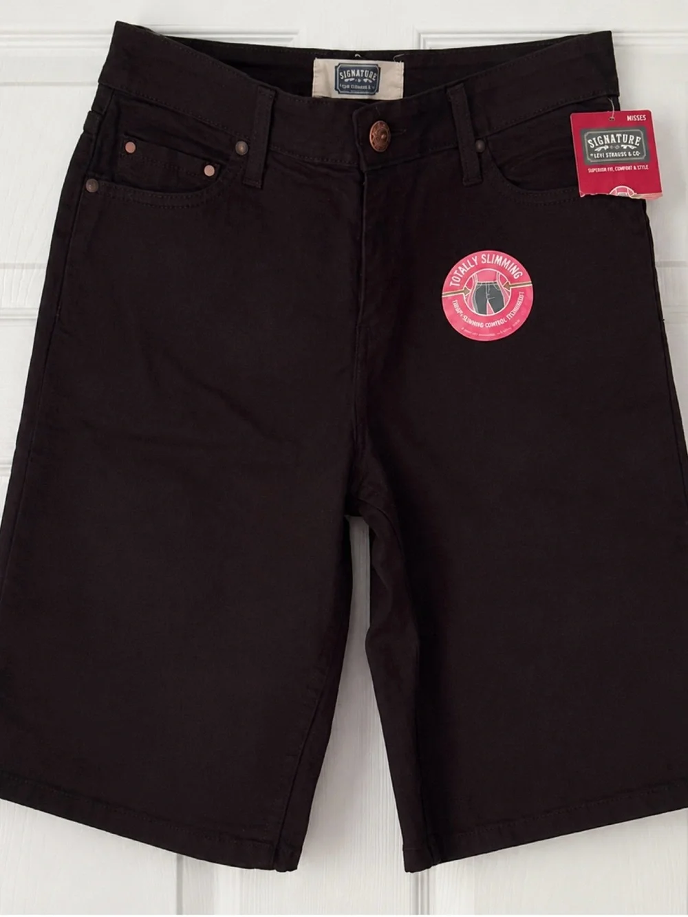 Levi's Black Slim Control Denim Bermuda Shorts